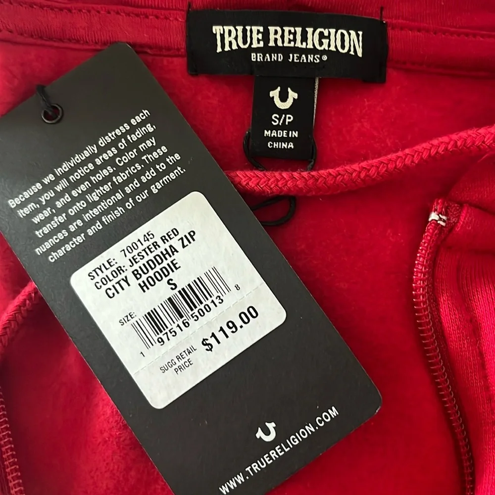 TRUE RELIGION METALLIC CITY BUDDHA ZIP HOODIE